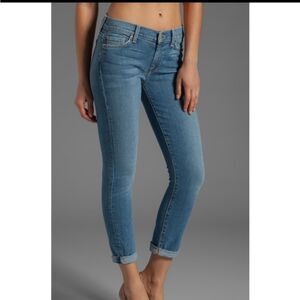 7 for all mankind skinny crop & roll jeans sz 27